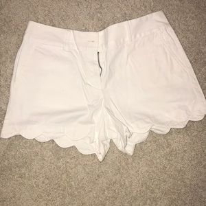 Loft White Scalloped Shorts